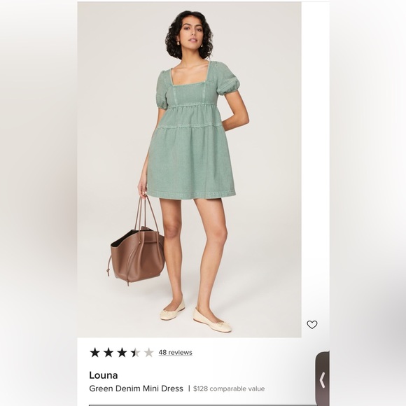 Louna Green Denim Mini Dress - Picture 5 of 13